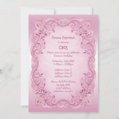 Roze Prinses 1e Verjaardagsfeest Kaart (Achterkant)