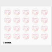 Roze prinses 4e verjaardag ronde sticker (Vel)