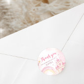 Roze prinses 4e verjaardag ronde sticker