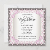 Roze Prinses Baby Douche Uitnodigingen (Achterkant)