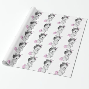 Roze prinses Baby Girl Shower Wrapping Paper Cadeaupapier