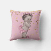 Roze  prinses Baby Gold Confetti Kussen (Achterkant)