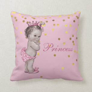Roze prinses Baby Gold Confetti Kussen