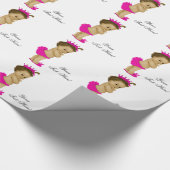 Roze Prinses Baby Meisje Douche Wrapping Paper Cadeaupapier (Hoek)