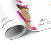 Roze Prinses Baby Meisje Douche Wrapping Paper Cadeaupapier (Rol Hoek)
