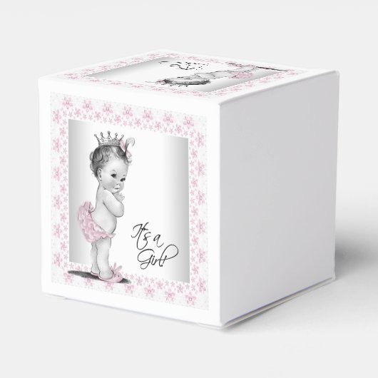  roze prinses Baby shower Bedankdoosjes (Achterkant)
