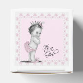 roze prinses Baby shower Bedankdoosjes (Bovenkant)