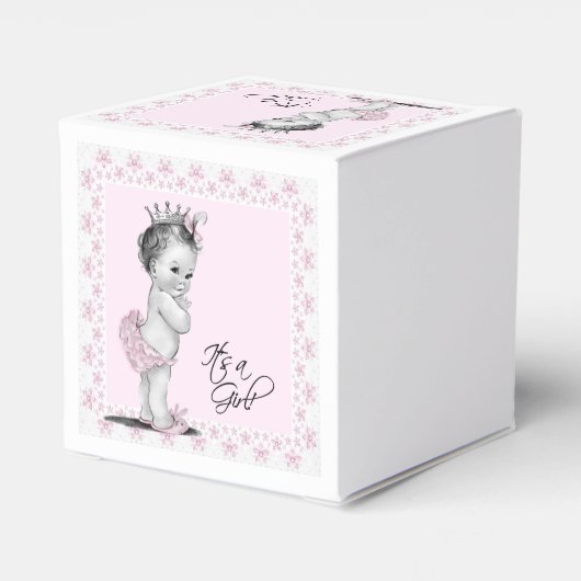 roze prinses Baby shower Bedankdoosjes (Achterkant)