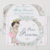  roze prinses Baby shower Kaart (Voorkant / Achterkant)