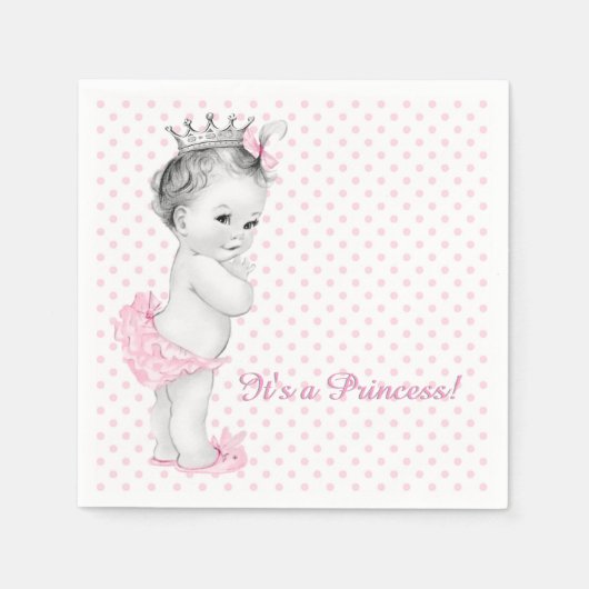  roze prinses Baby shower Servetten (Voorkant)