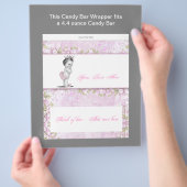 Roze prinses Baby shower Snoep Bar Wrapper Flyer (Hand)