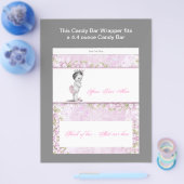 Roze prinses Baby shower Snoep Bar Wrapper Flyer (Enkel)