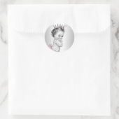 roze prinses Baby shower Stickers (Tas)