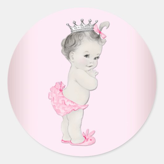  roze prinses Baby shower Stickers (Voorkant)