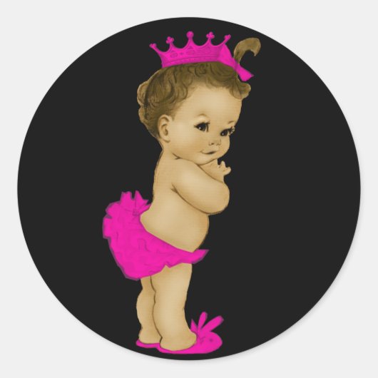 roze prinses Baby shower Stickers (Voorkant)