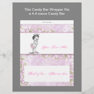 Roze Prinses Babyshower Snoepjes Verpakking Flyer