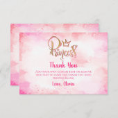 Roze prinses bedankt jullie kaarten (Voorkant / Achterkant)