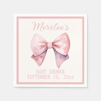 Roze Prinses Beer Bow Baby Meisje Baby shower Servet