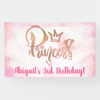roze prinses Birthday Spandoek