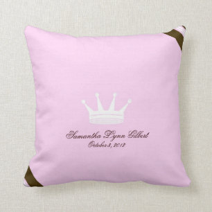 Roze prinses Crown Custom Baby Pillow Kussen