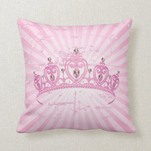 Roze prinses Crown Tiara Jewel Couch Sierkussen