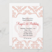 Roze Prinses Damast Kaart (Voorkant / Achterkant)