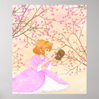 Roze prinses en eekhoorntjesposter poster