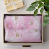 Roze Prinses Harten Sterren & Kronen Verjaardagsfe Tissuepapier (Geschenk)