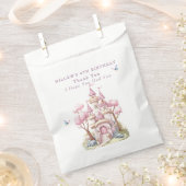 Roze Prinses Kasteel Roze Bomen Vlinders Bedankzakje (Geknipt)