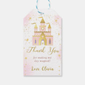 Roze Prinses Kasteel Verjaardagsfeest Cadeaulabel (Achterkant)