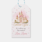 Roze Prinses Kasteel Verjaardagsfeestje Cadeau Lab Cadeaulabel (Achterkant)