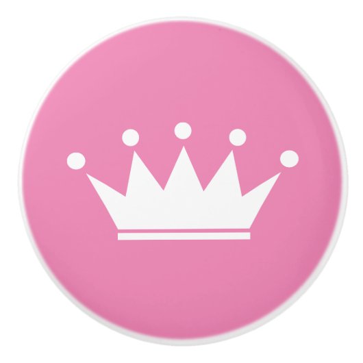 Roze prinses kroon kinderkamer deur lade pull knop (Voorkant)