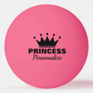Roze prinses kroontafel tennis ping pongbal pingpongballen
