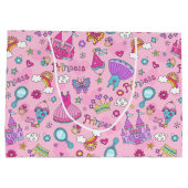 Roze prinses Large Gift Bag Groot Cadeauzakje (Achterkant)