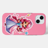 Roze prinses met magische toverstaf en tiara Case-Mate iPhone case (Achterkant (horizontaal))