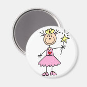 Roze prinses met tovermagneet magneet (Voorkant / Achterkant)