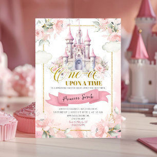 Roze prinses ooit op een eerste verjaardag kaart