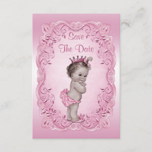 Roze prinses sparen het Baby shower Date Save The Date