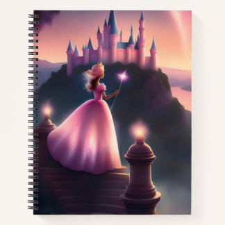 Roze prinses spiraal notebook - Betoverend Notitieboek