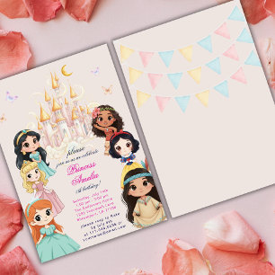 Roze Prinses Sprookje Magisch Kasteel Verjaardag Kaart