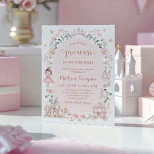 Roze Prinses Sprookje Meisje Baby Shower Kaart