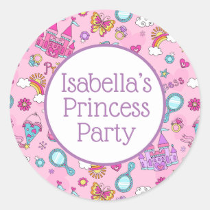 Roze prinses Sticker, glanzend, klein, 1½ inch Ronde Sticker