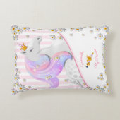 Roze prinses Unicorn Aangepaste striptekening Accent Kussen (Voorkant)