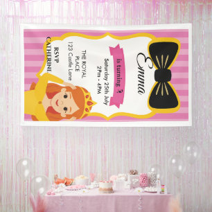 Roze Prinses Verjaardag Uitnodigen   tateraar Spandoek