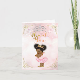 Roze Prinses Vintage Baby Meisje Etnisch Dank Je W Bedankkaart