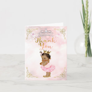 Roze Prinses Vintage Bruin Bedankt Meisje