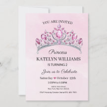 Roze Prinses Waterverf Verjaardag