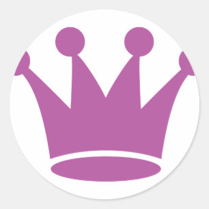 roze prinseskroon ronde sticker