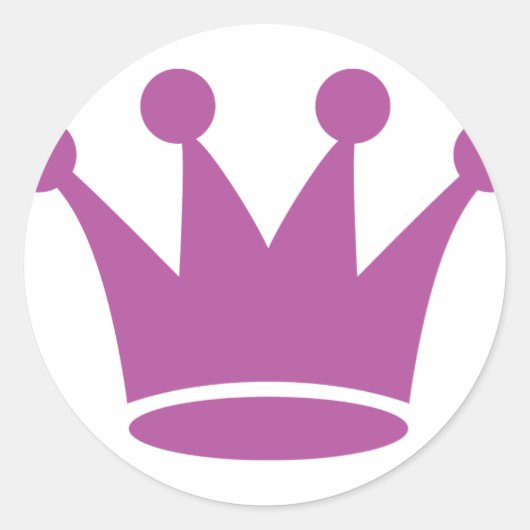 roze prinseskroon ronde sticker (Voorkant)