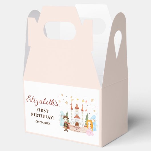 Roze Prinsessen en Ridders Meisje Verjaardag Bedankdoosjes (Geopend)